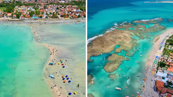 Vista panor&acirc;mica de Maragogi e Porto de Galinhas ao entardecer
